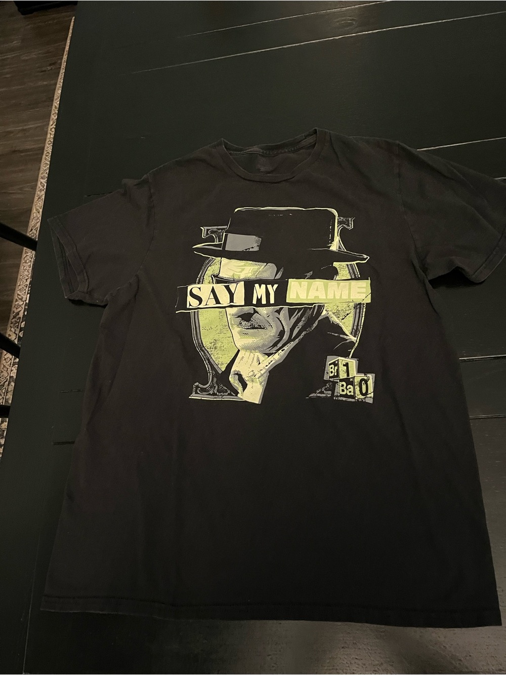 Source Unknown Black Graphic 'Say My Name' Tee with Lime Accents
